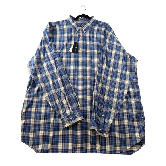 Ralph Lauren Other - Ralph Lauren Performance Mens 4XLT Blue Plaid Stretch Button Down Shirt New